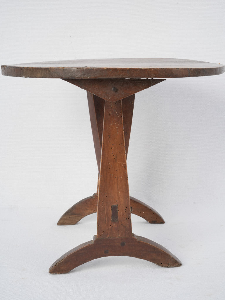 Classic aged walnut folding vigneron table