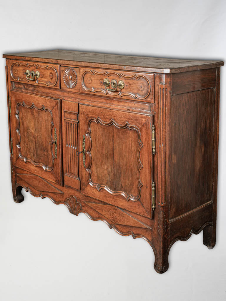 Antique walnut oak Louis buffet