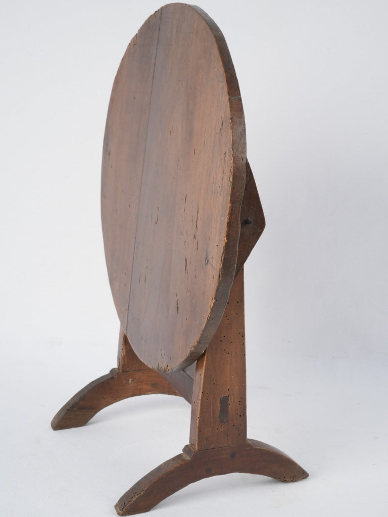 Aged rustic walnut folding wine table