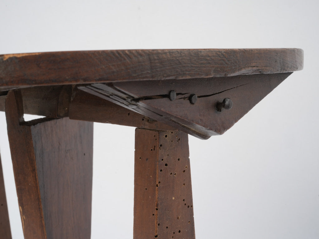Vintage folding walnut French wine table