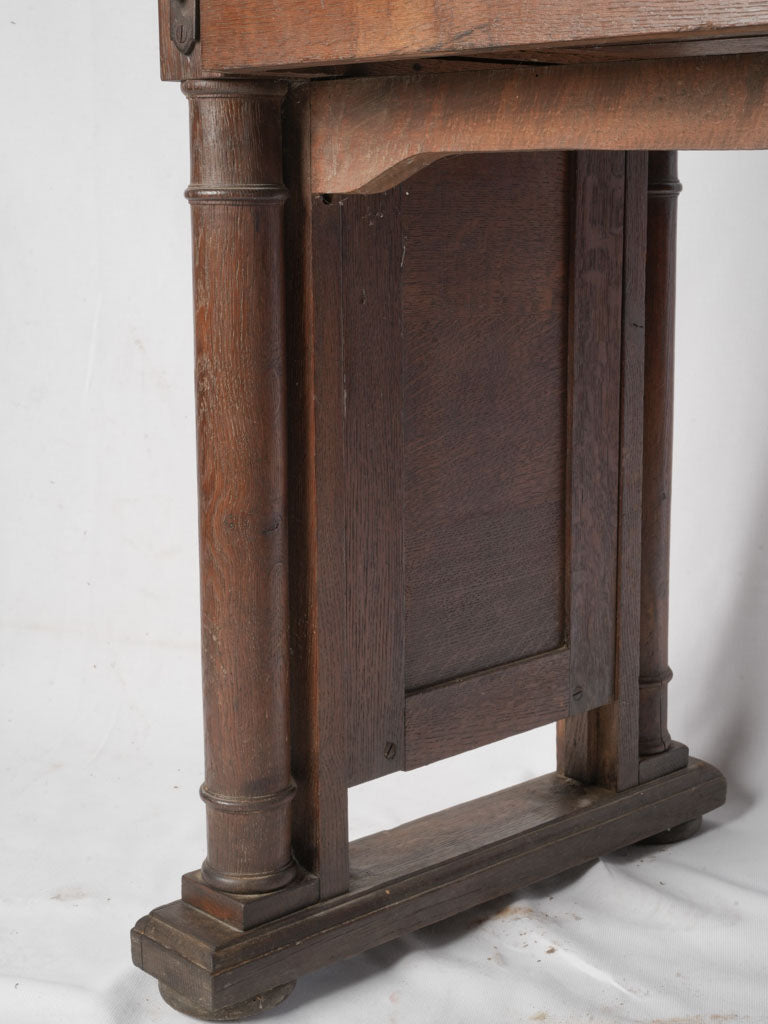 Elegant brass-fitted oak desk