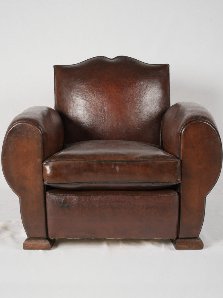 Antique mahogany leather club chair
