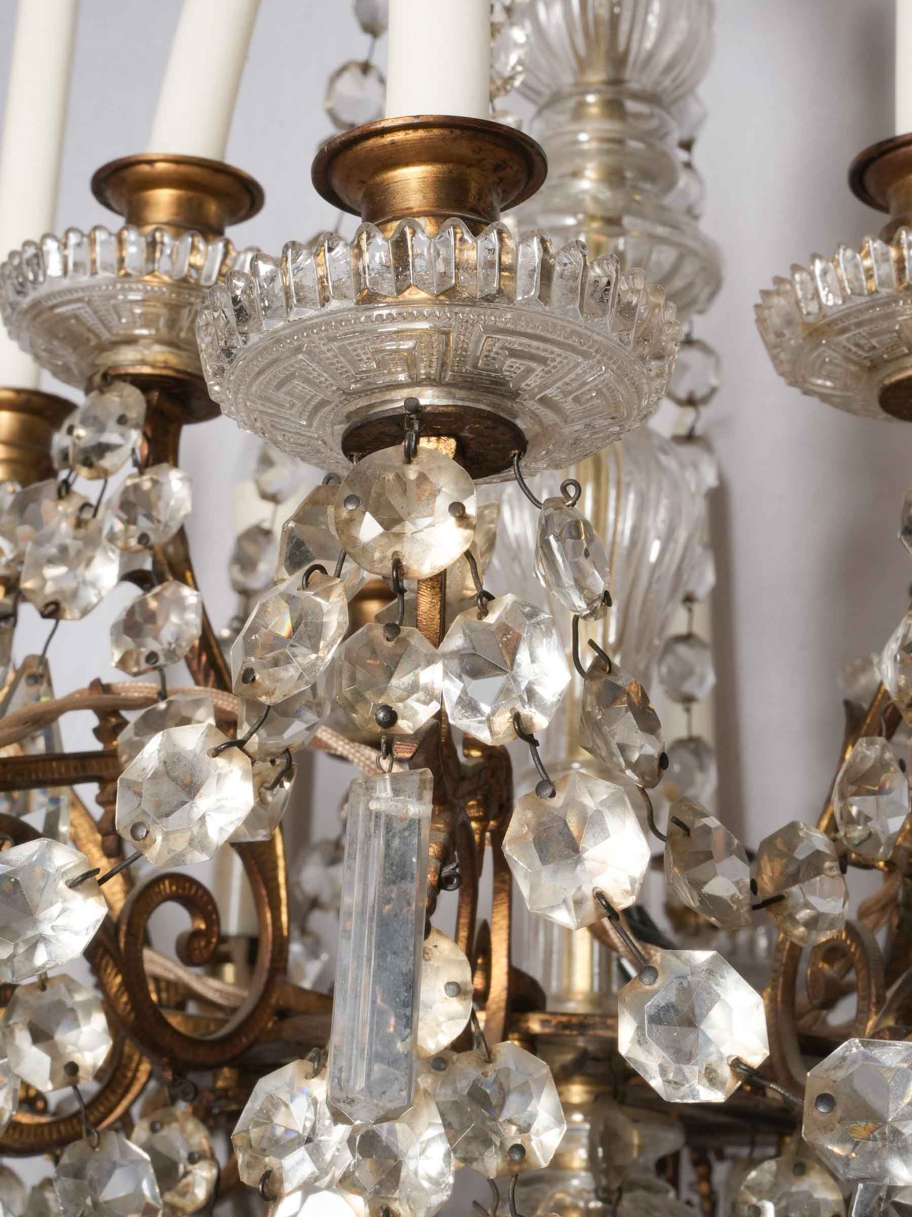 Large 18-Light Gilt-Bronze and Glass French Chandelier, Early 20th Century - 51¼"