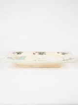 19th century Majolica asparagus platter w/ strainer insert & daisies 13" x 9"