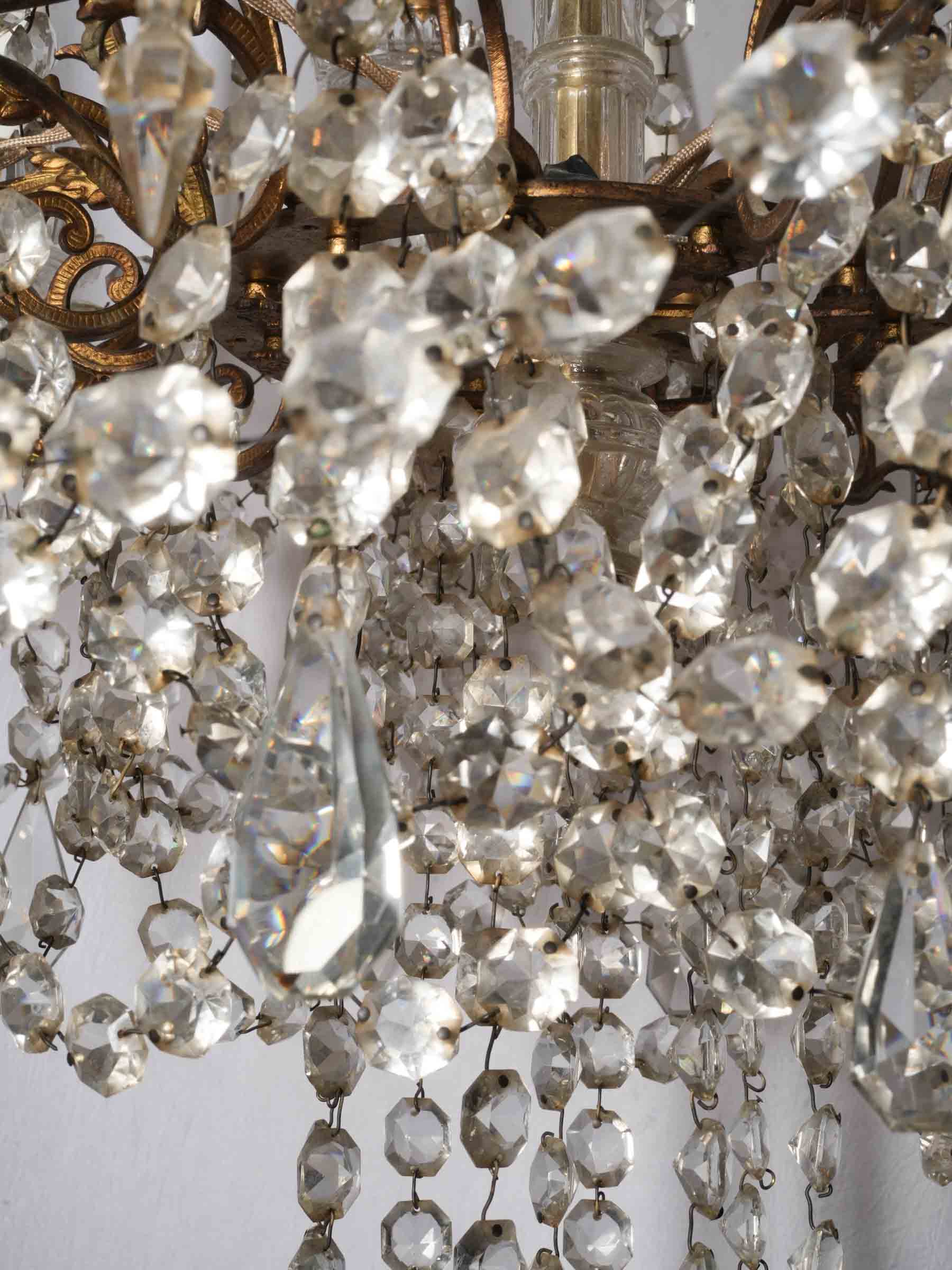 Large 18-Light Gilt-Bronze and Glass French Chandelier, Early 20th Century - 51¼"
