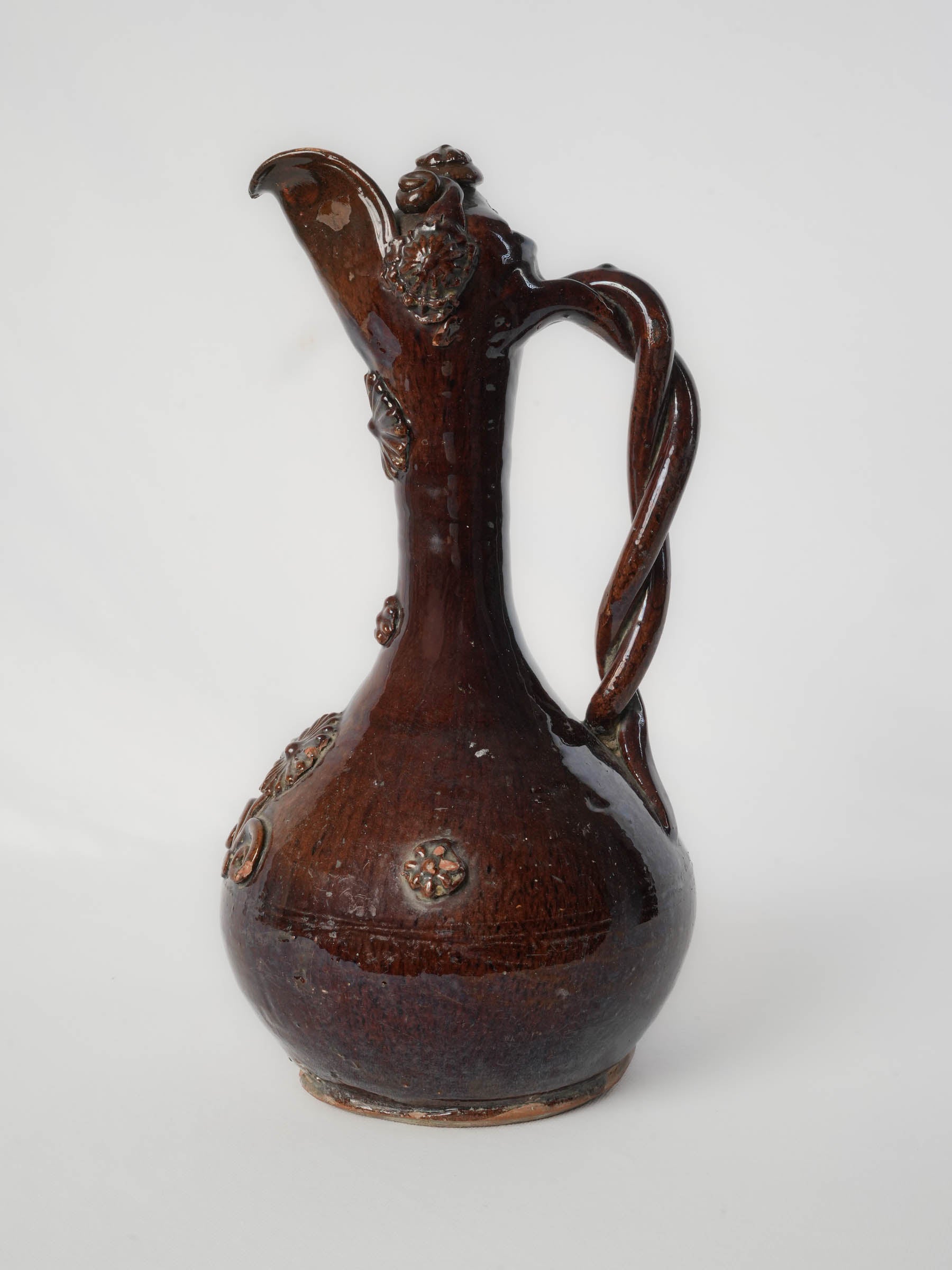19th-Century Brown-Glazed “Demoiselle d’Avignon” Ewer - 15"