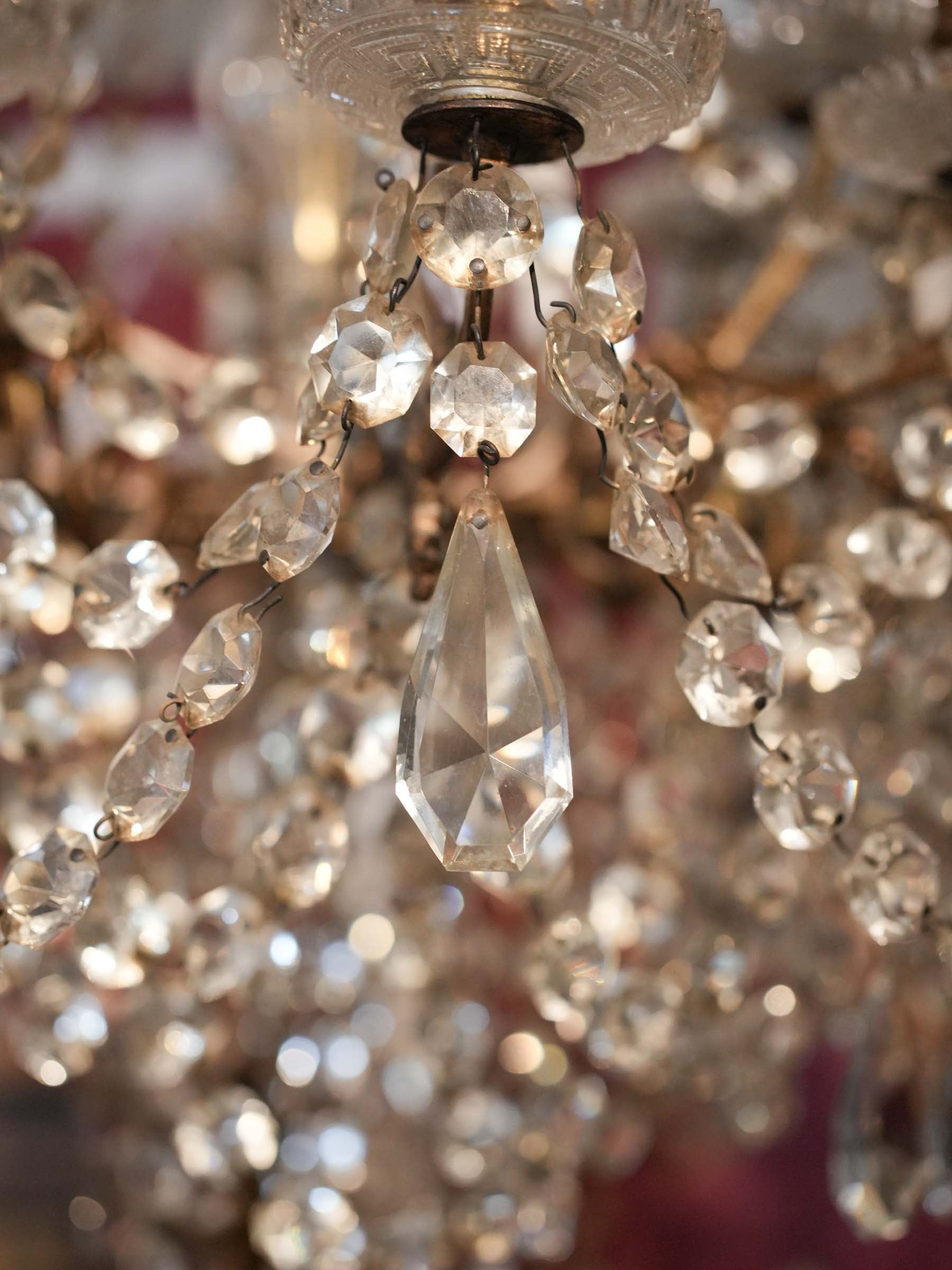 Large 18-Light Gilt-Bronze and Glass French Chandelier, Early 20th Century - 51¼"
