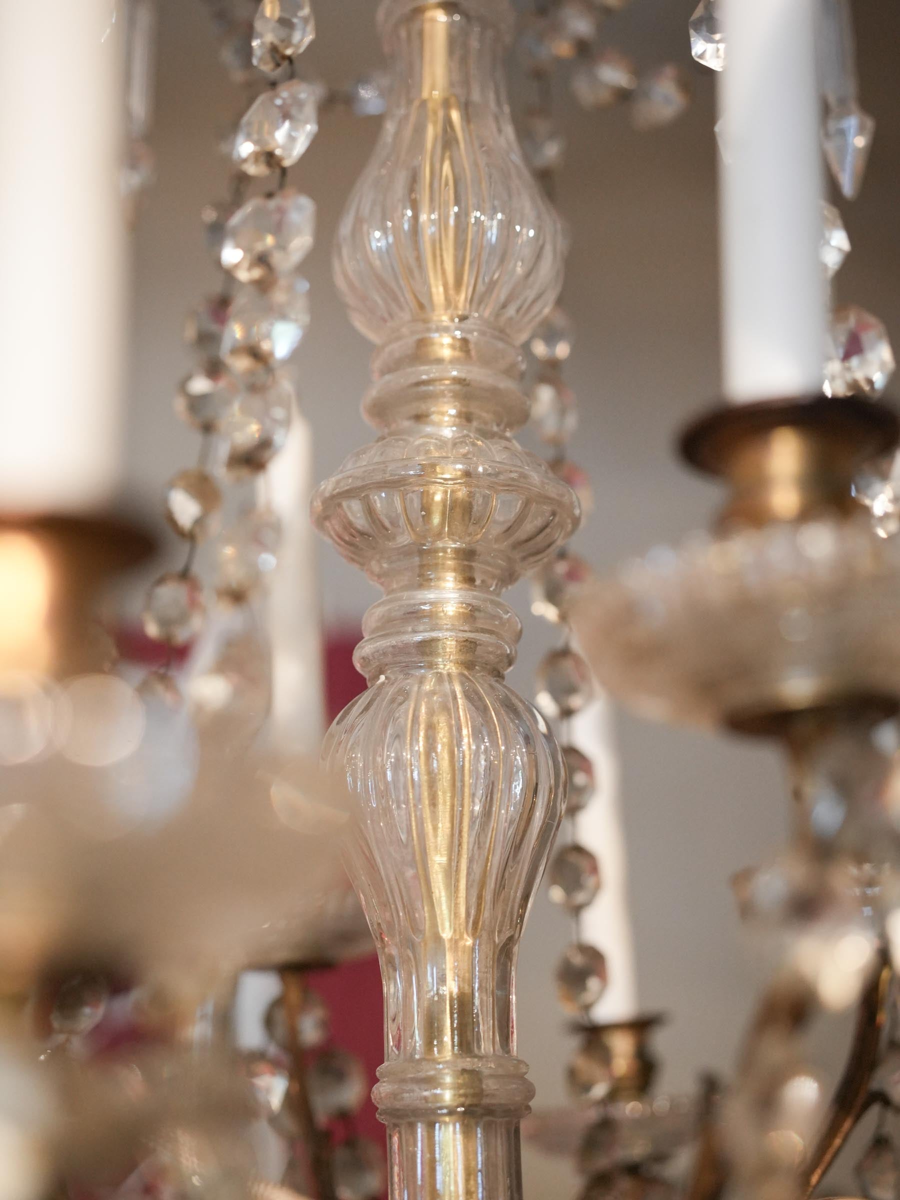 Large 18-Light Gilt-Bronze and Glass French Chandelier, Early 20th Century - 51¼"