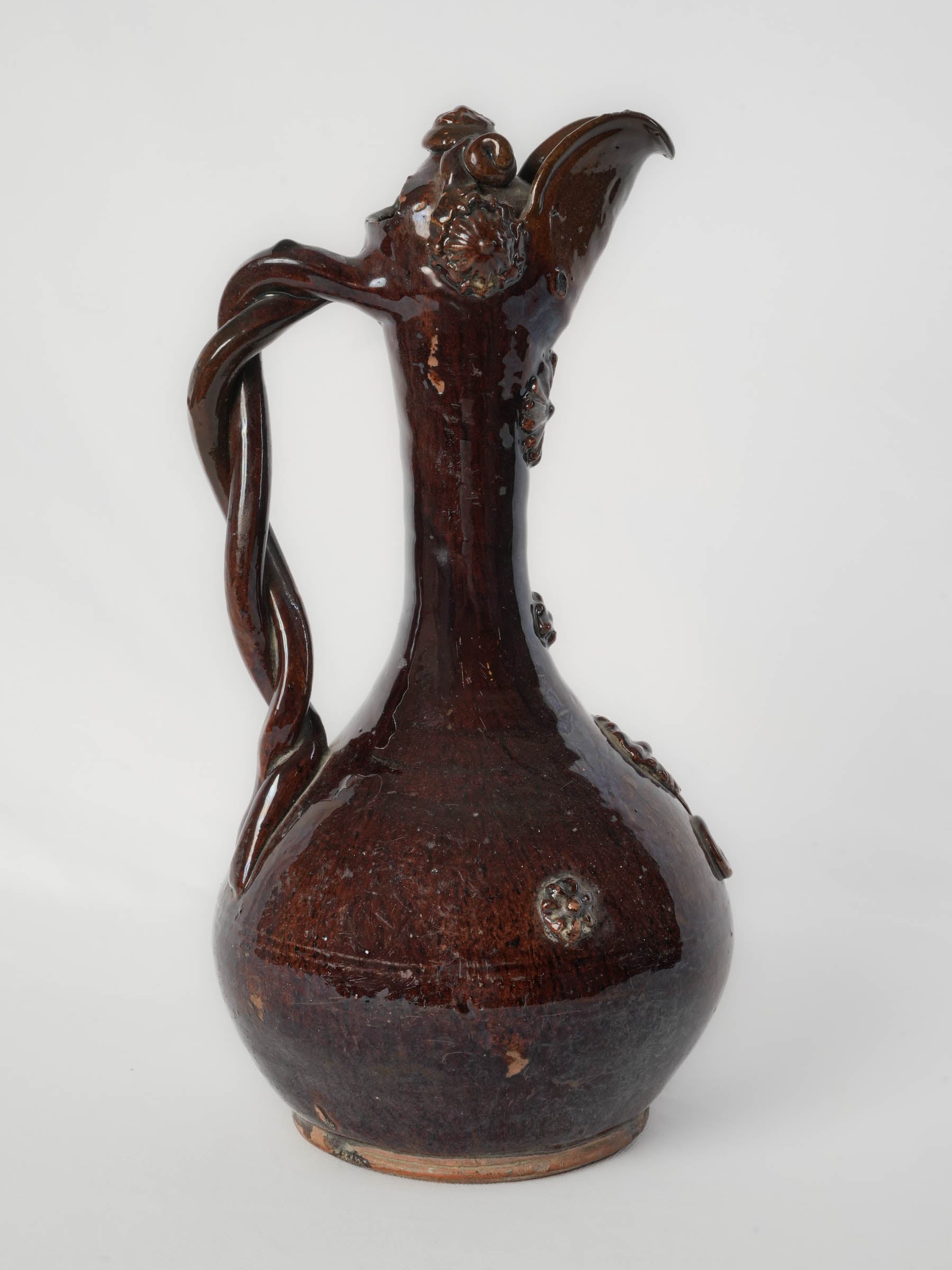 19th-Century Brown-Glazed “Demoiselle d’Avignon” Ewer - 15"