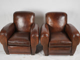 Collectible French club chairs, hand-dyed leather