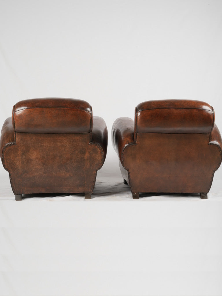 Classic soft brown French club chairs