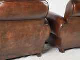 Comfortable studded French club chairs