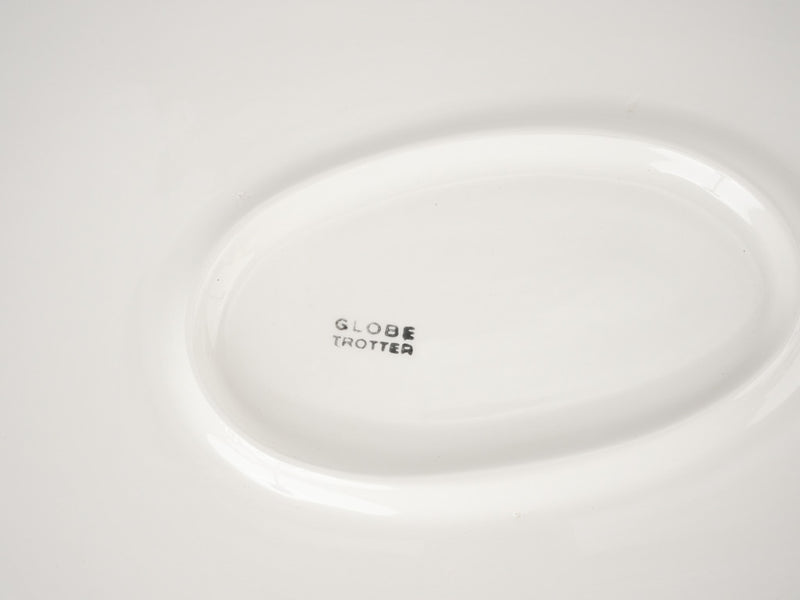 Large white oval platter w/ foliage border 22¾" x 13¾"