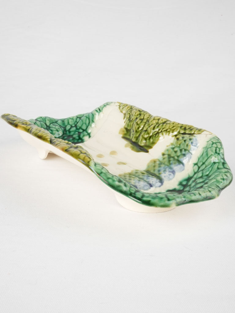 Collectible majolica cabbage leaf platter