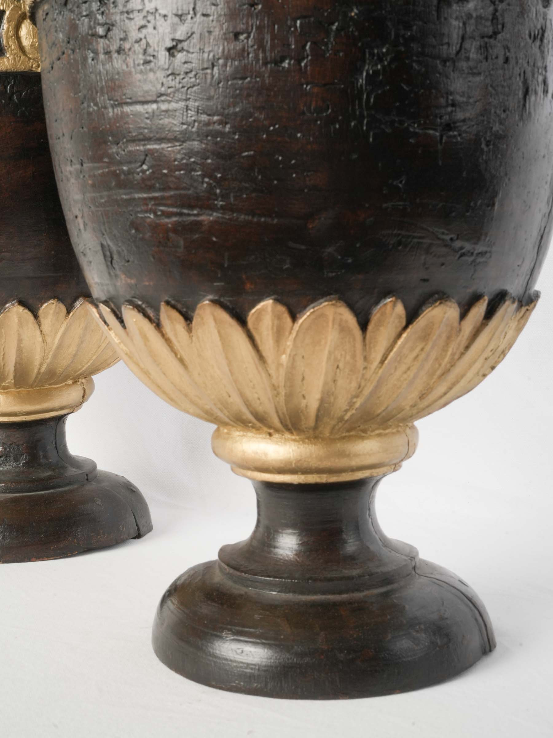 Grand Pair of Louis XVI Carved and Giltwood Pots à Feu, Late 18th Century -  31" x 13"