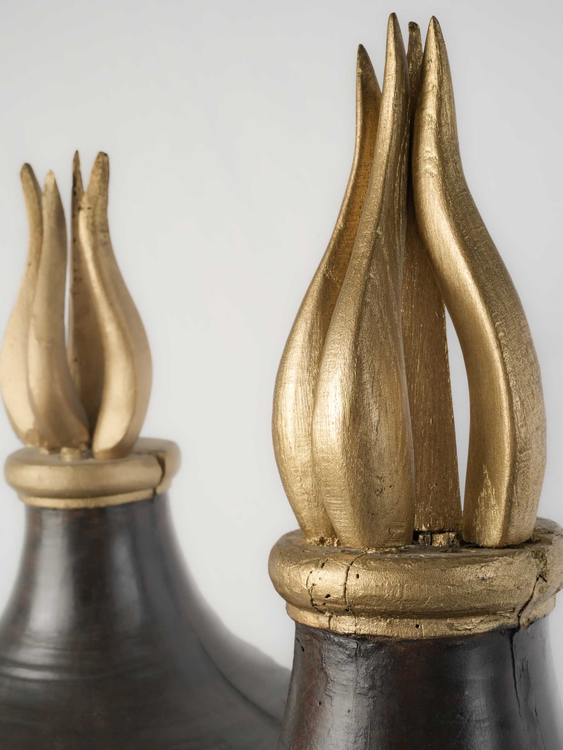 Grand Pair of Louis XVI Carved and Giltwood Pots à Feu, Late 18th Century -  31" x 13"