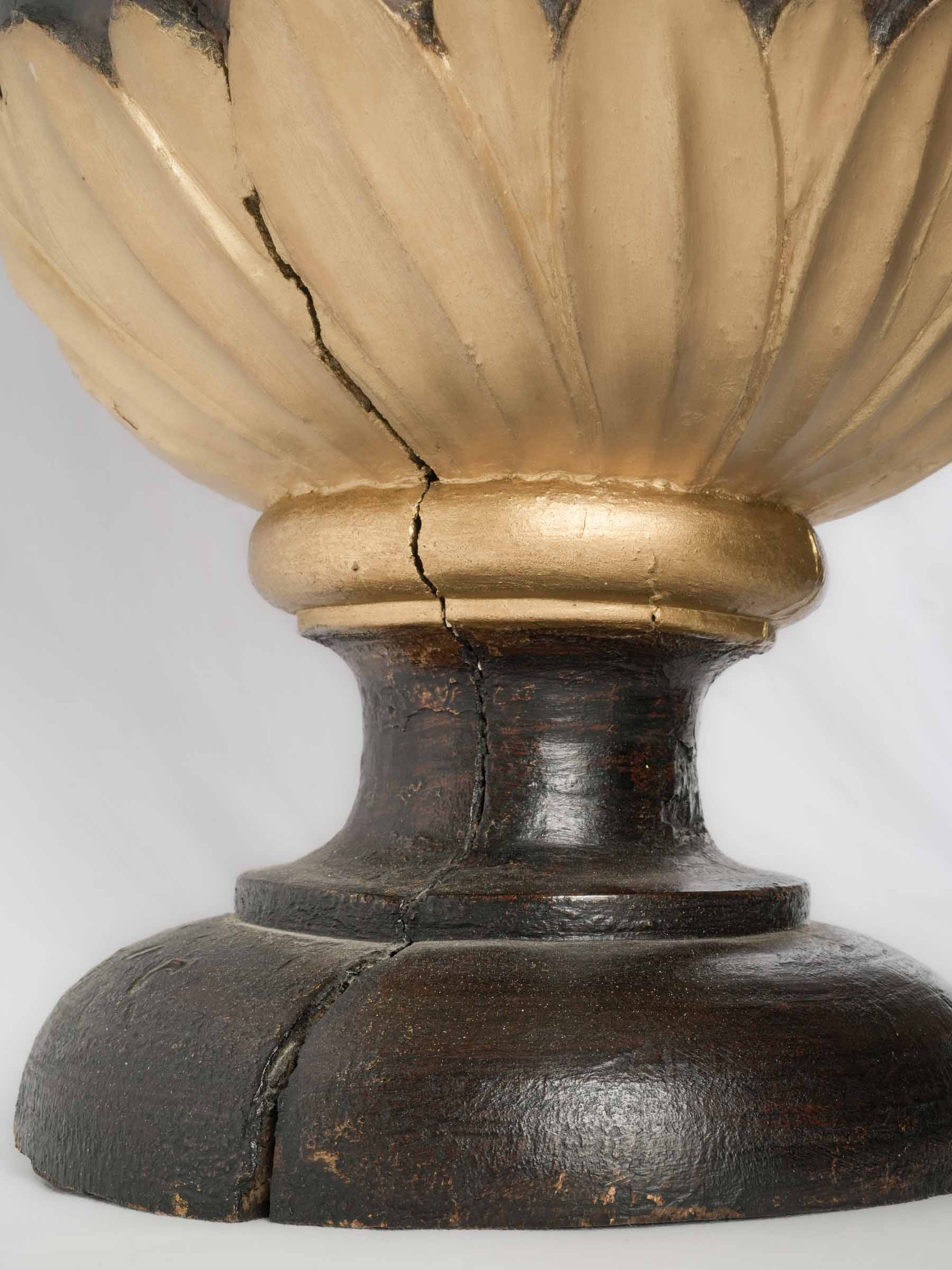 Grand Pair of Louis XVI Carved and Giltwood Pots à Feu, Late 18th Century -  31" x 13"