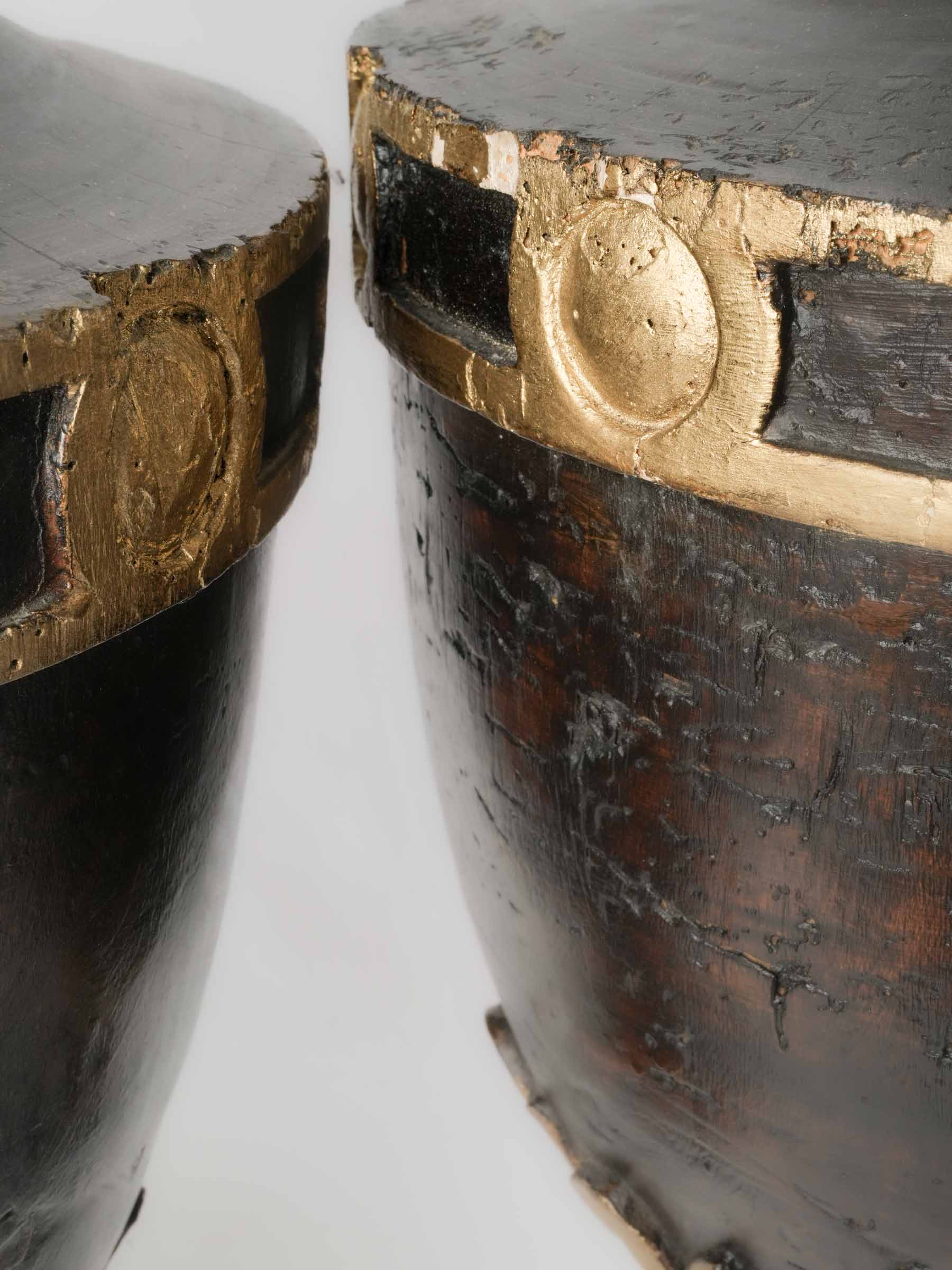 Grand Pair of Louis XVI Carved and Giltwood Pots à Feu, Late 18th Century -  31" x 13"