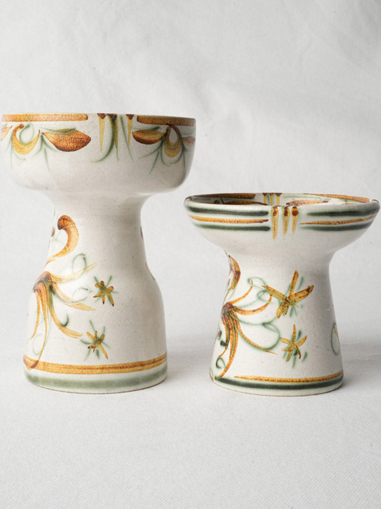 Earthy color vintage candlesticks