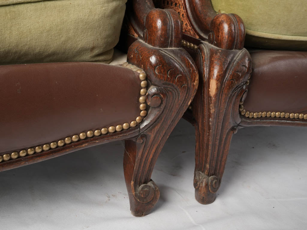 Generous seat oak lounge chairs  