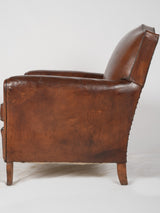 Elegant warm-toned Parisian leather chair