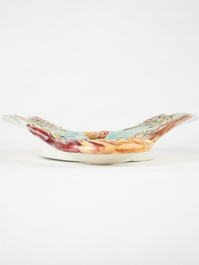 Unique glazed Barbotine tableware collectible