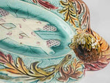 Vibrant artichoke-decorated Barbotine cradle