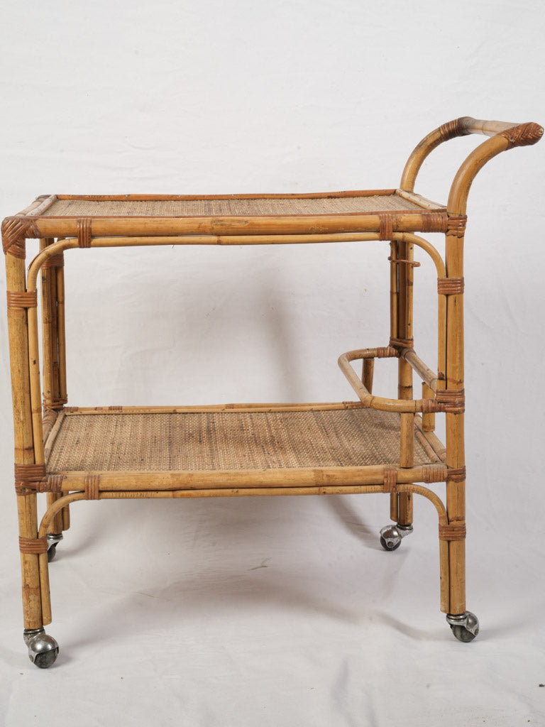 Chic French Bamboo Serving Cart  