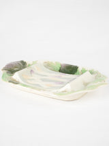 Curved asparagus cradle w/ purple artichoke detail 10¼" x 15"
