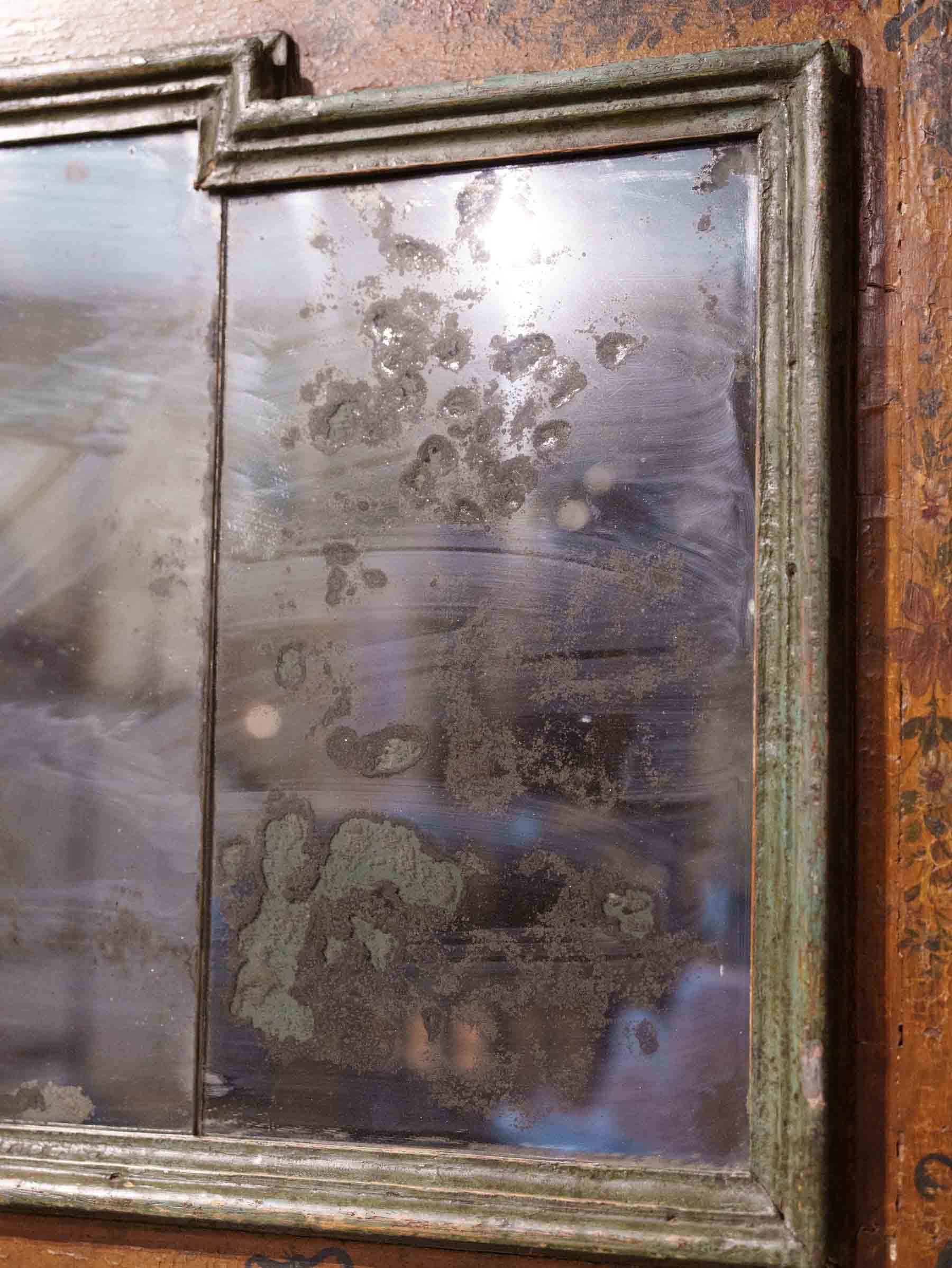 Large Trumeau Mirror w/ Mercury Glass and Capriccio Landscape, circa 1800 - 68½" x 55"