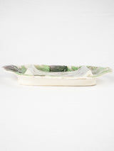 Curved asparagus cradle w/ purple artichoke detail 10¼" x 15"