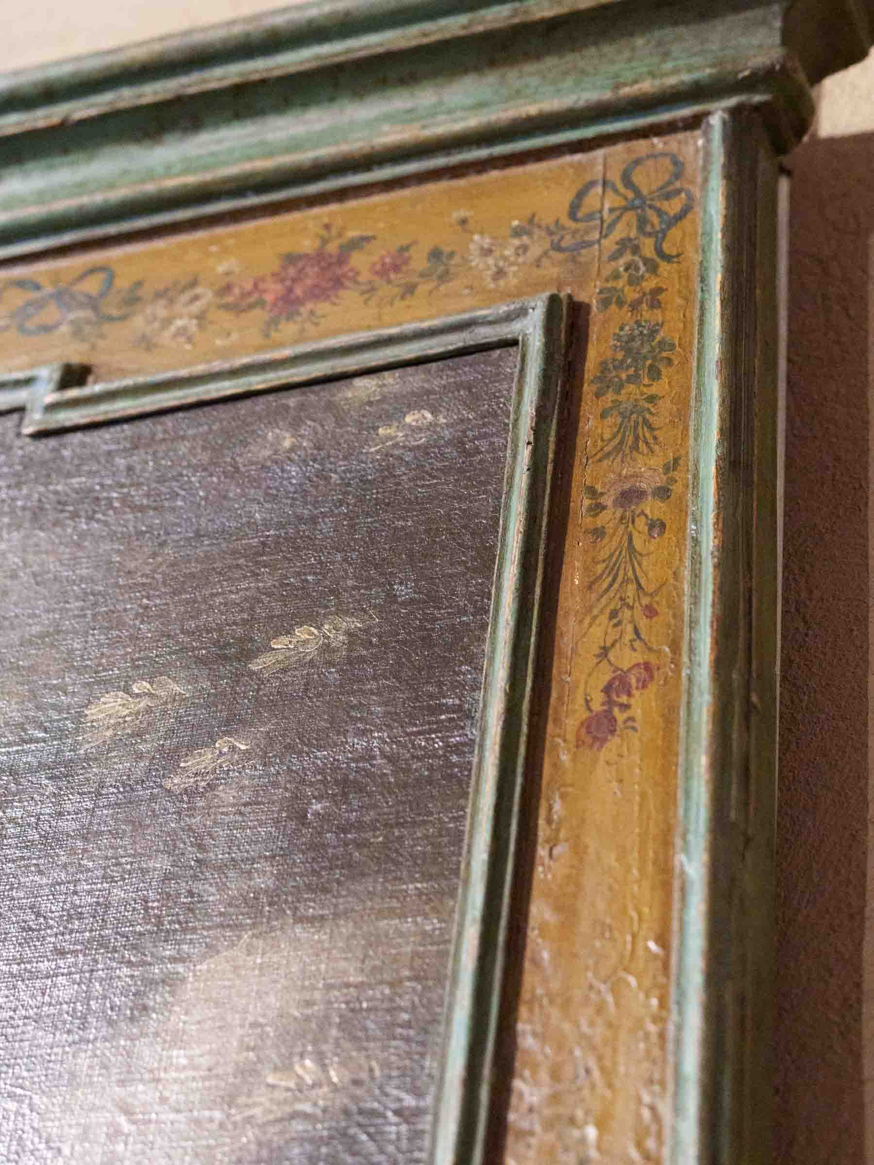 Large Trumeau Mirror w/ Mercury Glass and Capriccio Landscape, circa 1800 - 68½" x 55"