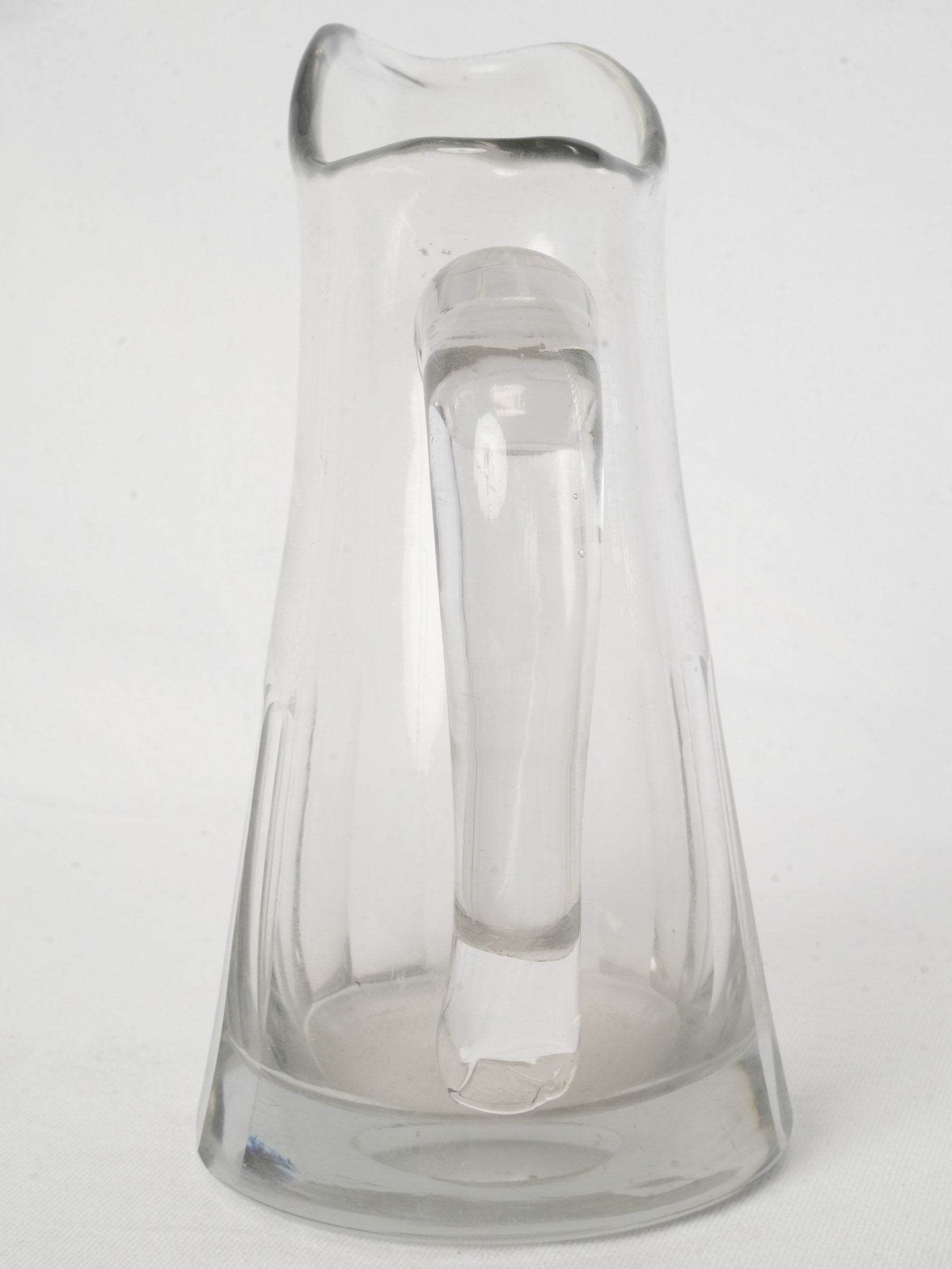 Antique French Clear Glass Pitcher, Early 20th Century - 10¼"