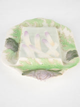 Curved asparagus cradle w/ purple artichoke detail 10¼" x 15"