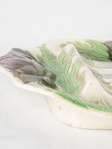 Curved asparagus cradle w/ purple artichoke detail 10¼" x 15"