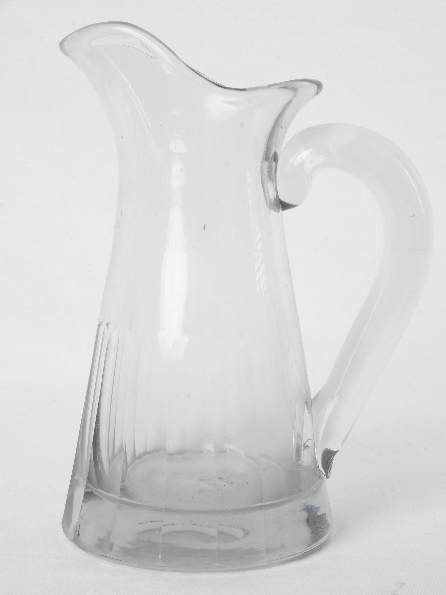 Antique French Clear Glass Pitcher, Early 20th Century - 10¼"