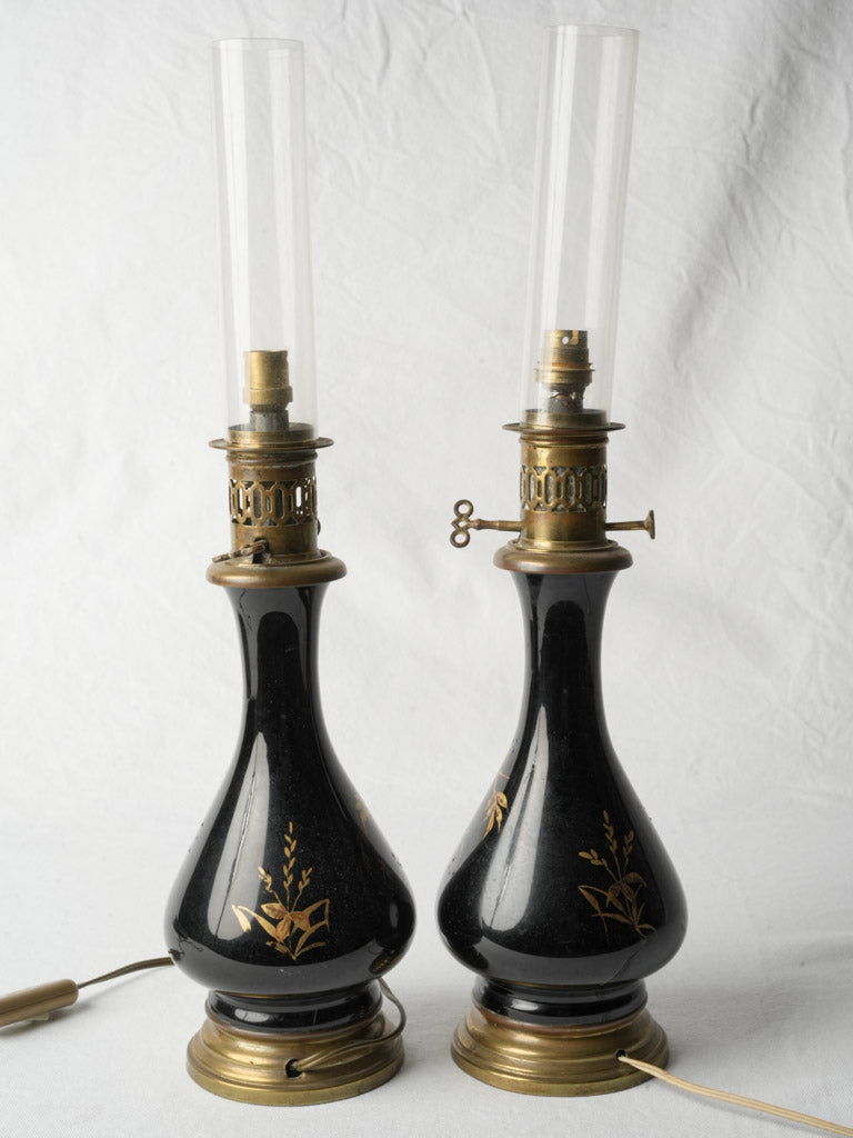 Gilded Japonisme style decor lamps  