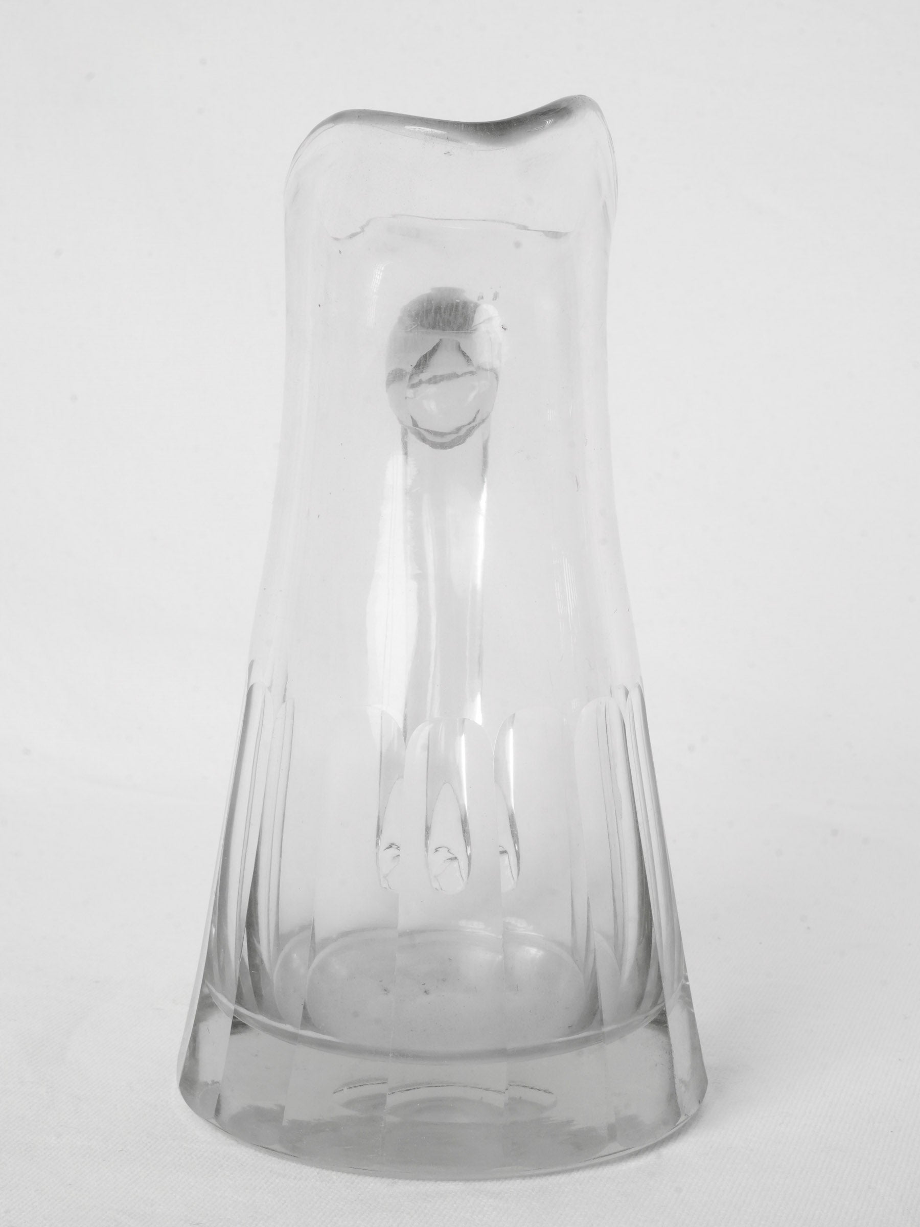 Antique French Clear Glass Pitcher, Early 20th Century - 10¼"
