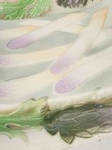 Curved asparagus cradle w/ purple artichoke detail 10¼" x 15"
