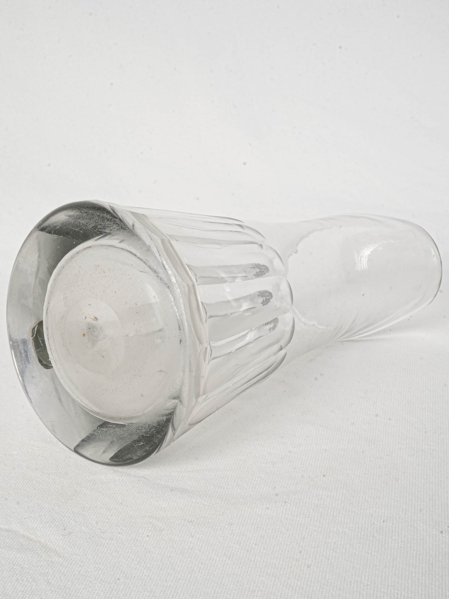 Antique French Clear Glass Pitcher, Early 20th Century - 10¼"