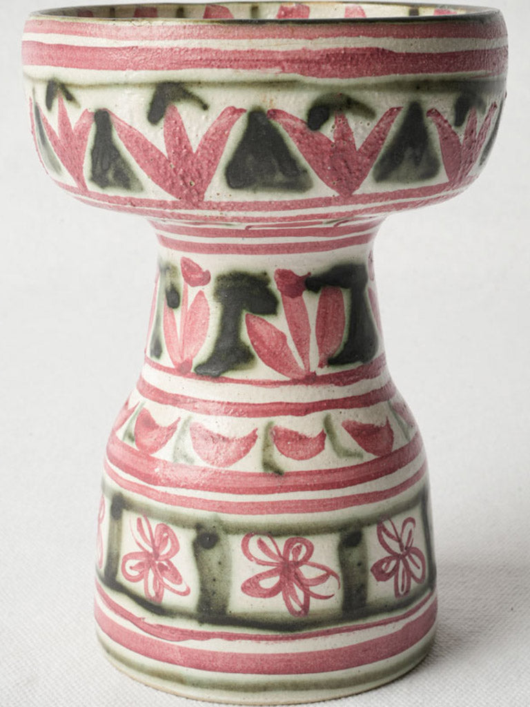 Pink and green vintage candlestick