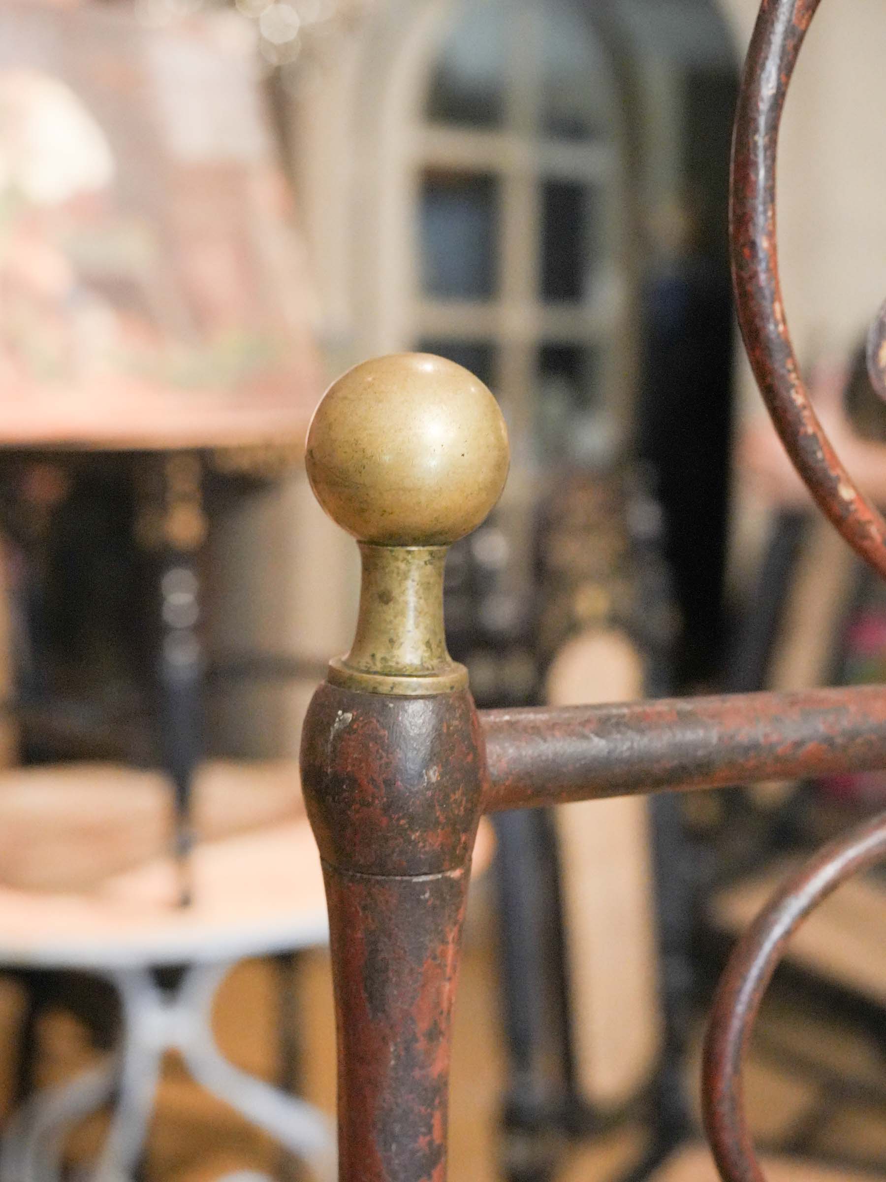 Magnificent 19th-Century Genoese Painted Wrought-Iron Bed - 82¼" x 62½"