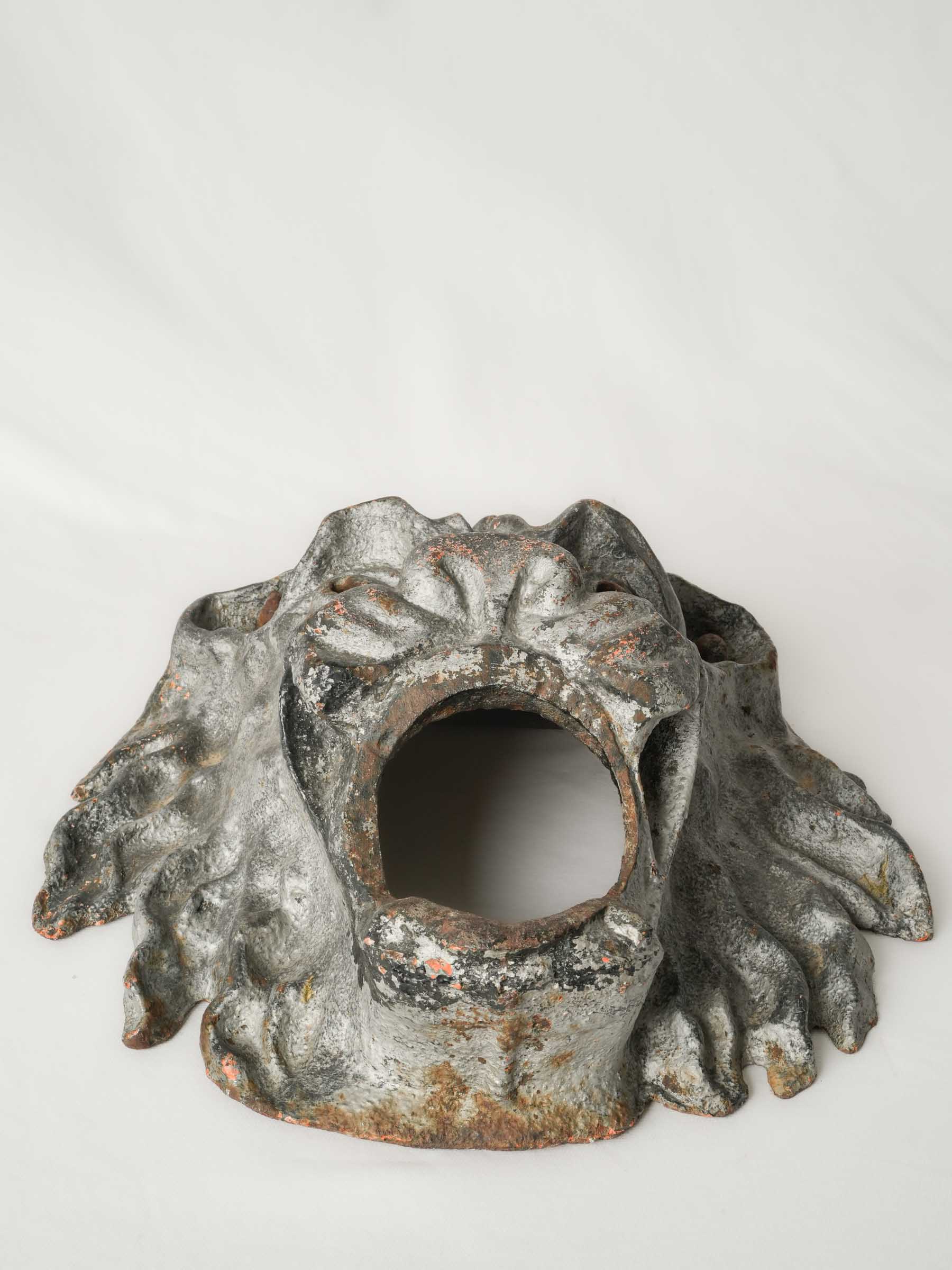 Expressive 19th-Century Cast Iron Lion Fountain Spout - 16½"