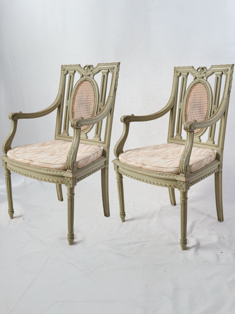 Mid-20th Century Pair of Decorative French Louis XVI Style Accent Chairs - 38¼"
