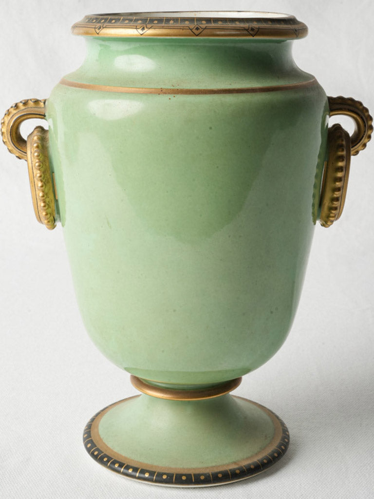 Gilt-handled classical vase  