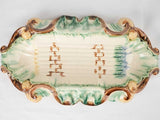 Sculptural antique Asparagus platter - Majolica 9" x 15¾"