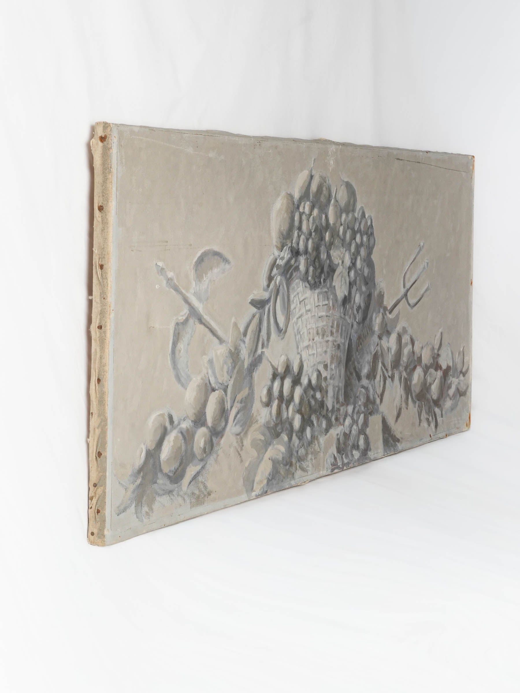 Set of Four Antiwue French Grisaille Decorative Overdoor Panels - 23¾" x 58¼"