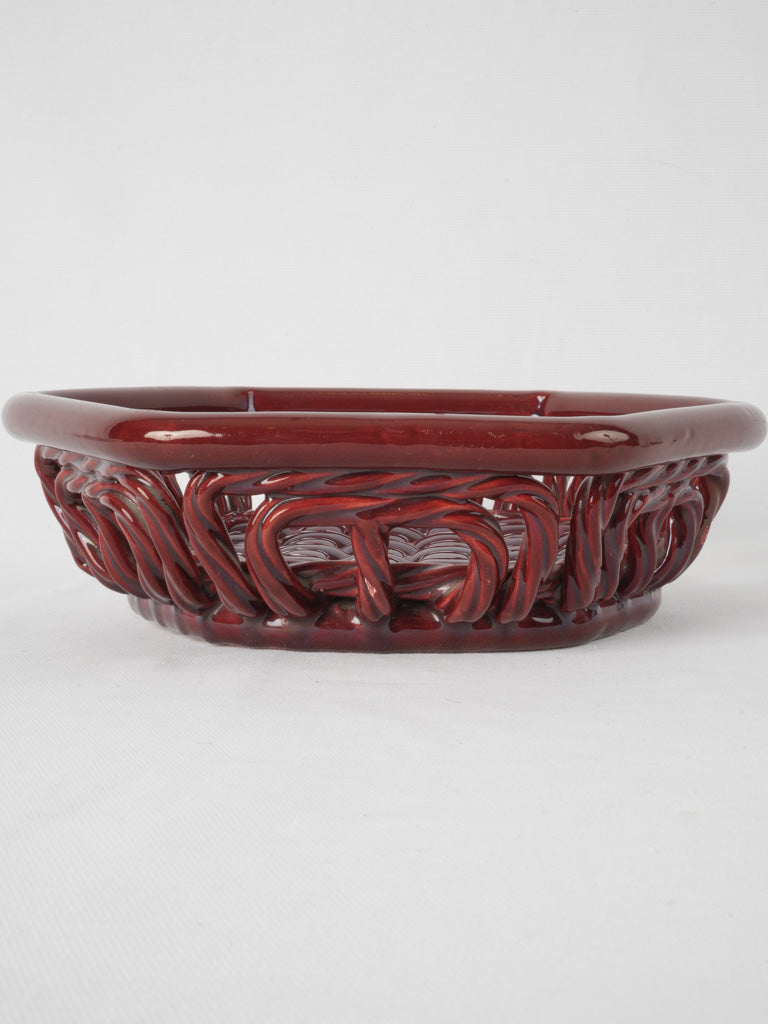Burgundy-red glazed French ceramics