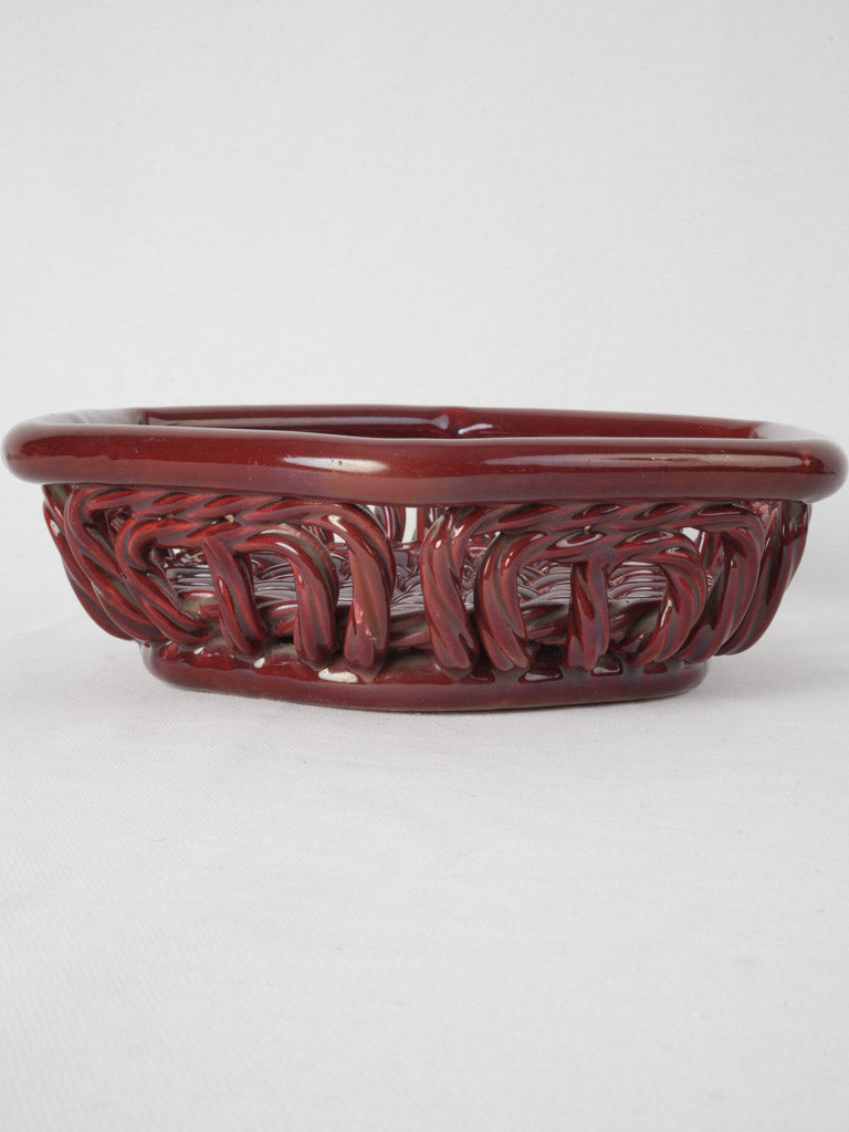 Retro Vallauris lattice-designed bowl