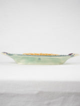 Antique basket-shaped Majolica asparagus cradle 9¾" x 16½"
